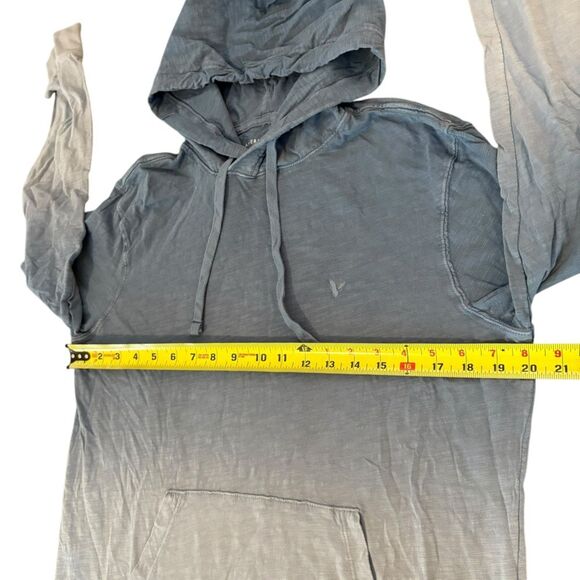 American Eagle AE Super Soft Slub Hoodie Tee Mens Size Small Blue Gradient - Picture 8 of 8